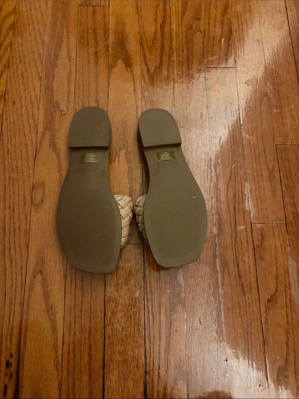Steve Madden Tan Braided Slide Sandals